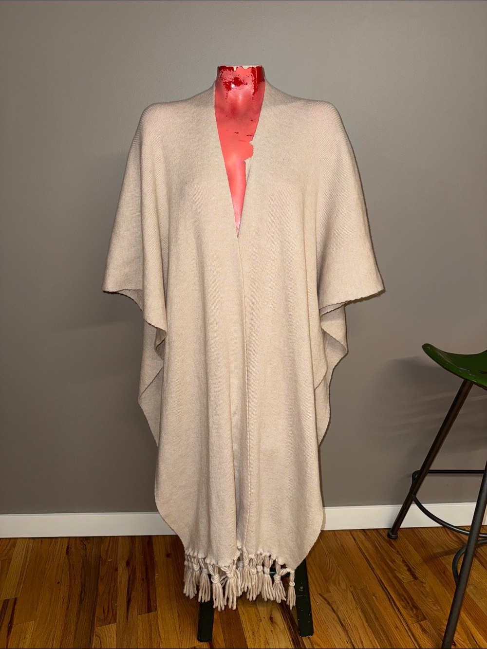 Free People Fringe Open Front Sweater cardigan cape poncho